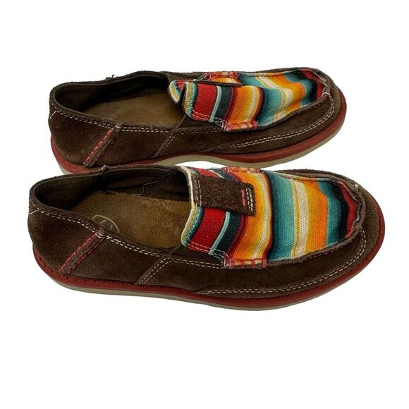 ARIAT Girls Cruiser Shoes Brown Suede Serape Aztek Youth Size 12 - Picture 3 of 6